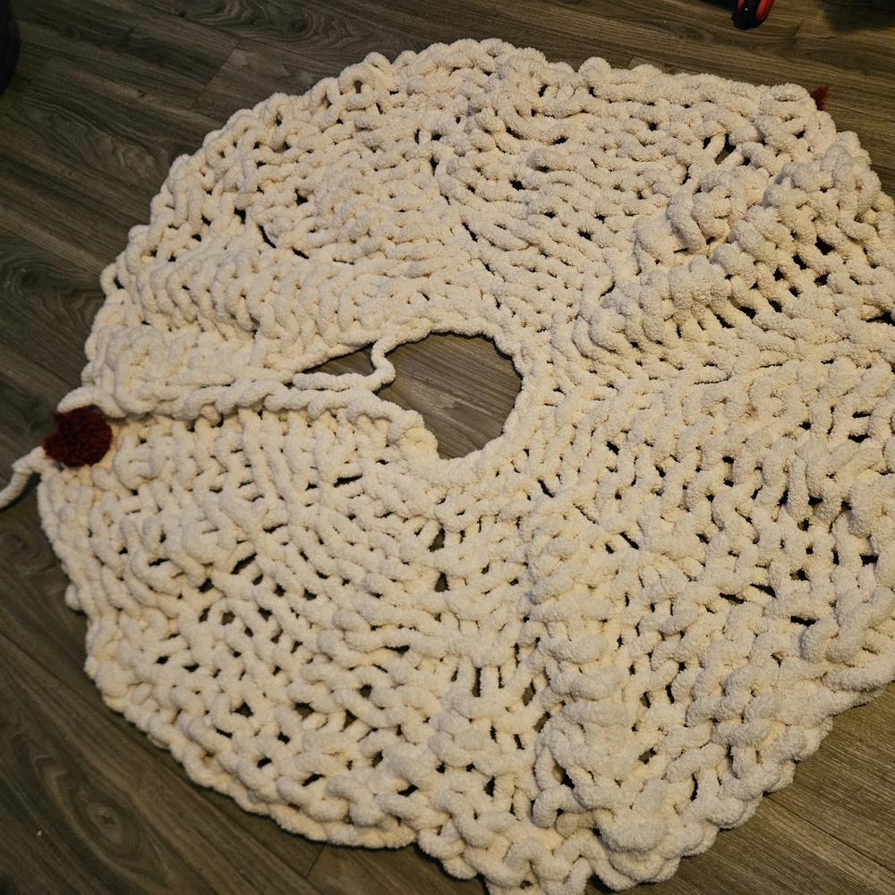 Handmade Cream Crochet Tree Skirt